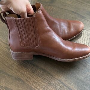 Madewell  Tan Leather Ankle Booties